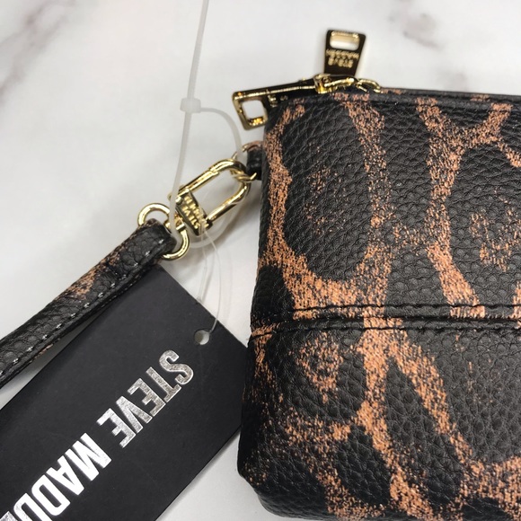 Steve Madden | Leopard Print Double Pouch Wristlet - Picture 6 of 7